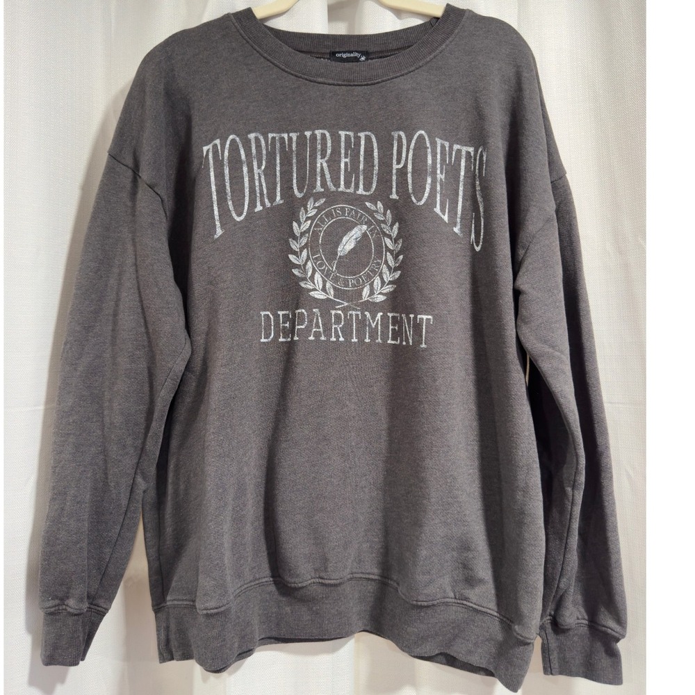 Originality Tortured Poets Department Sweatshirt Gray Taylor Swift A1957R473DG L